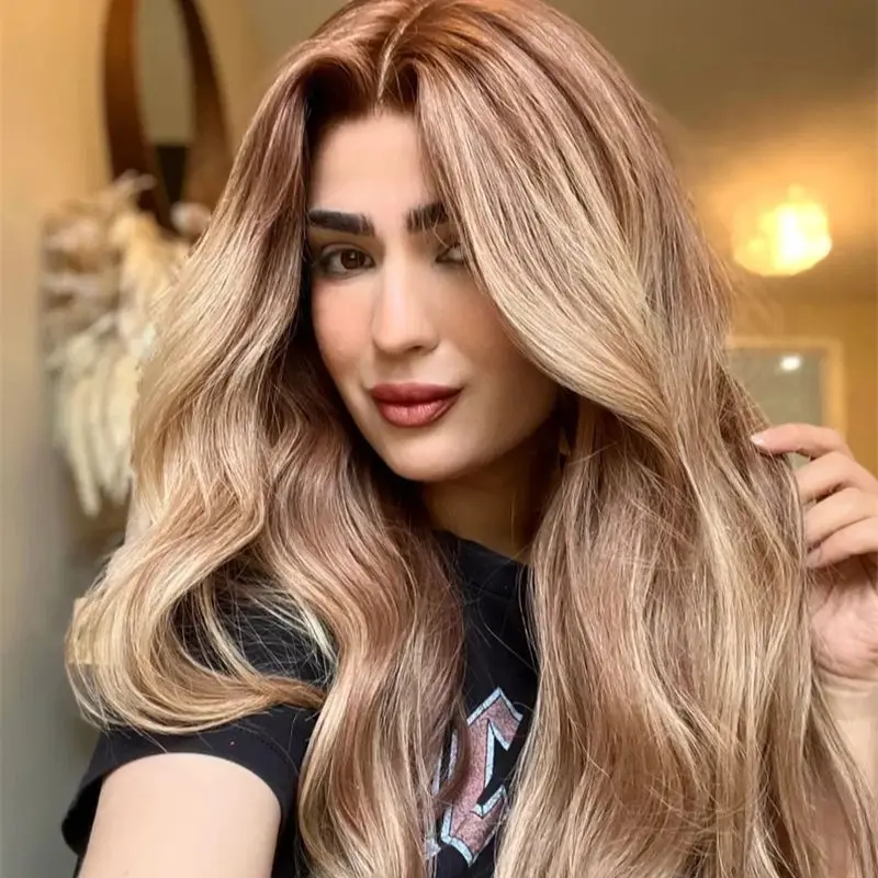 Ombre Asche blond Perücke 100% menschliches Haar 180 Dichte 13x6 transparente Spitze Front Perücke Ombre Honig blond natürlichen Haaransatz Remy Perücken