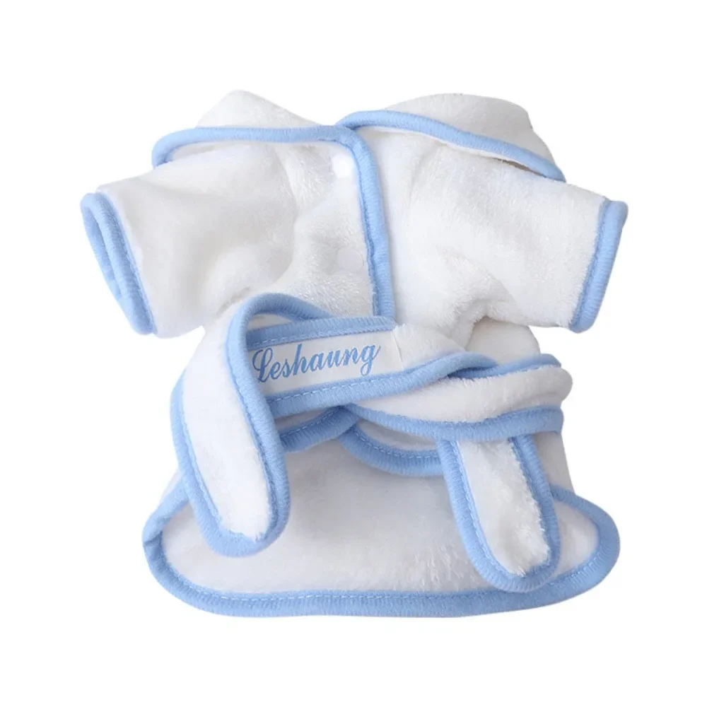 Dog Bathrobe Snap on Strap Two Foot Bathrobe Small Dog Home Bathing Towel Dog Clothes for Small Dogs Puppy Clothes Pet Coat