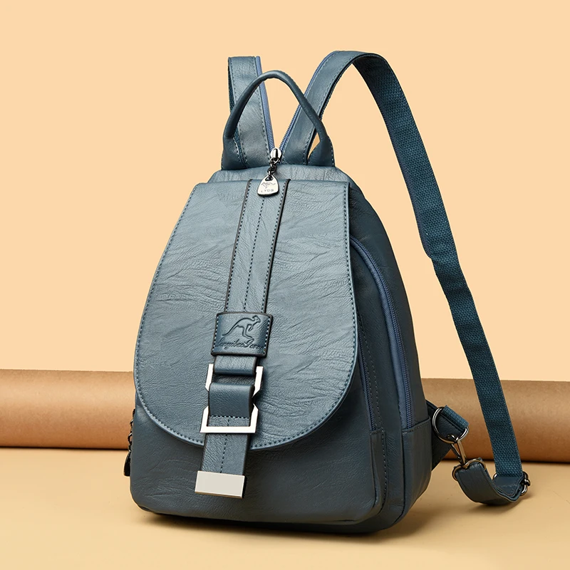 

Leather Women Shoulder Crossbody Bag for Teenage Girls Multi-Function Bagpack Ladies Travle School Back Pack Chest Sac