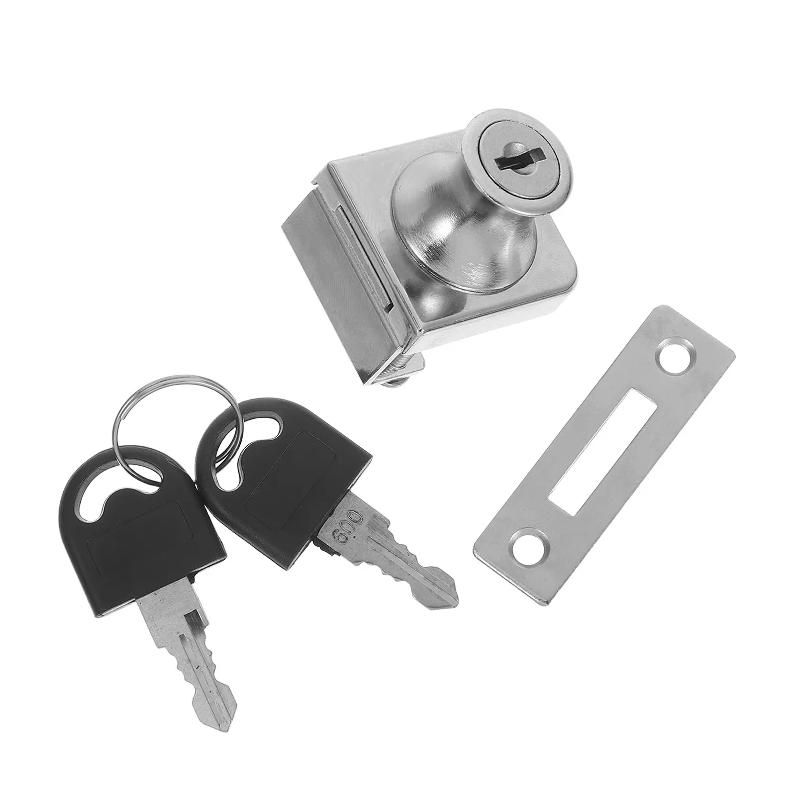 Glass Cabinet Door Lock Zinc Alloy Tooth Mechanism Secure Display Case Lock for Showcase Counter Drawer Office Home Elegant