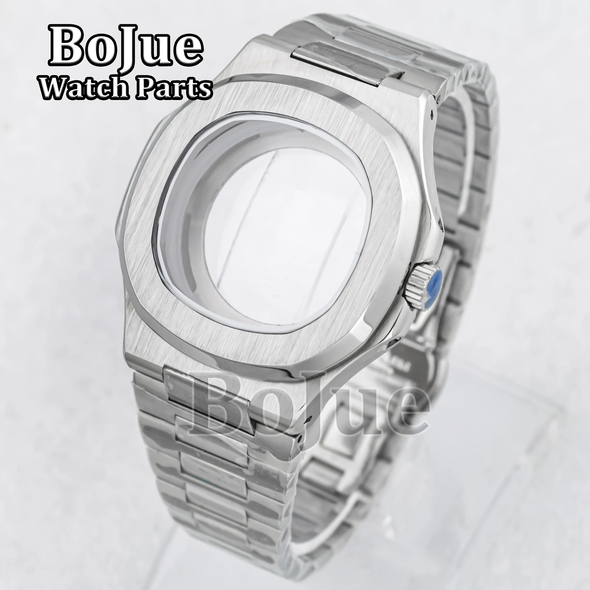 

41mm Luxury Men Watch Case Watchband Strap Parts For Modified Nautilus NH34 NH35 NH36 NH38 Movement Dial Sapphire Crystal Glass