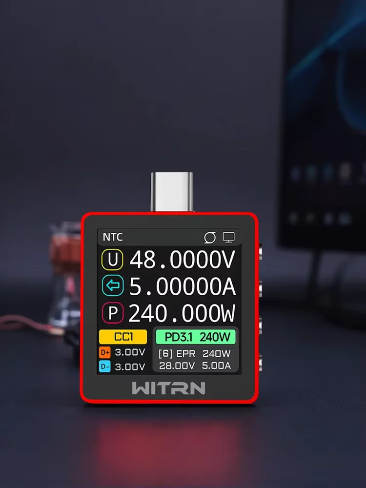 New Red Version WITRN K2 INA237 48V Voltage and Current Meter USB Tester PD3.1 Fast Charging Protocol Detection Decoy 28VEPR
