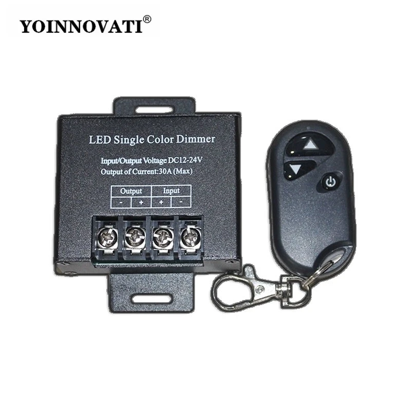 High Power 20A/30A Single Color LED Strip Dimmer Controller, with 3-Key RF Wireless Remote for Low Voltage Lighting