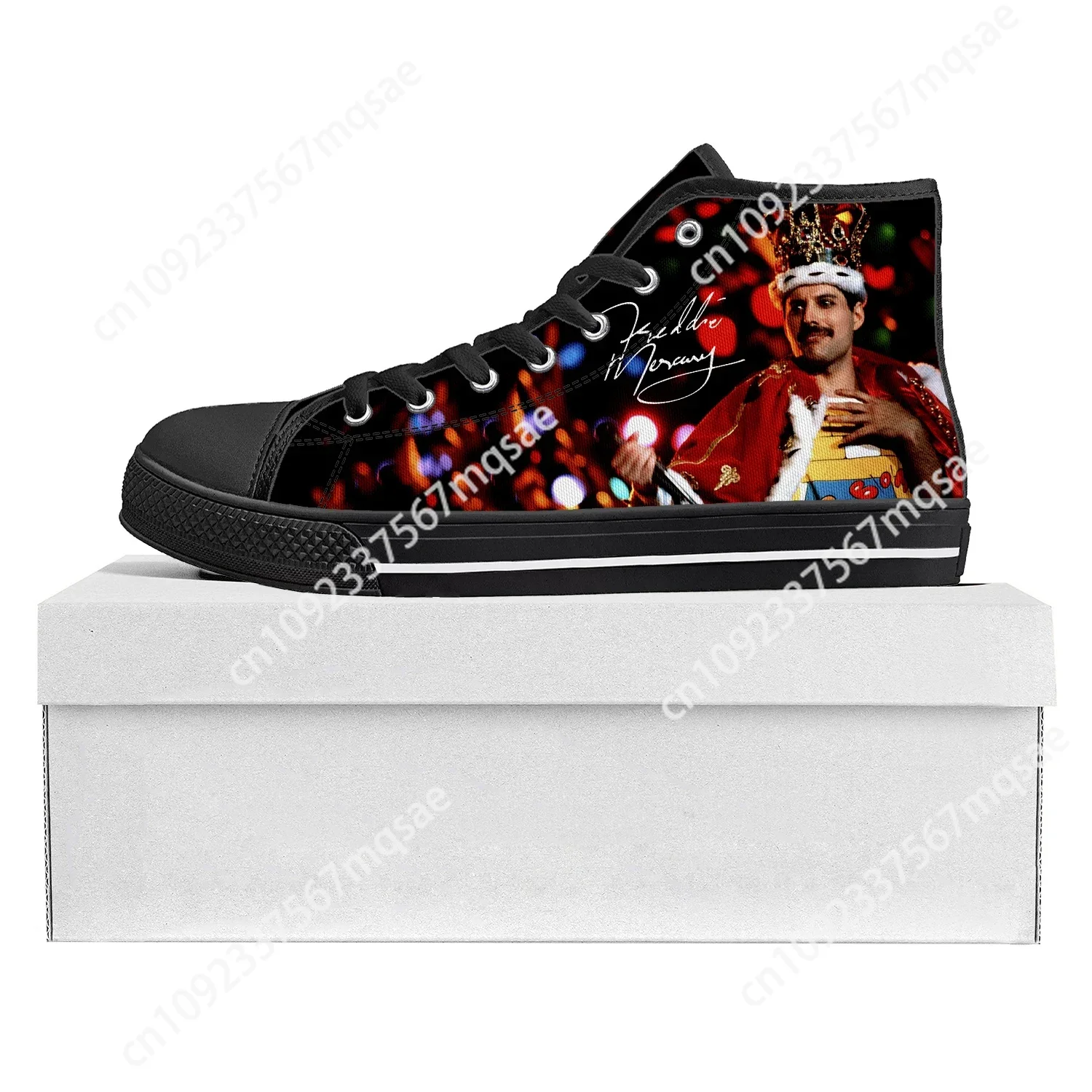 Freddie Mercury High Top High Quality Sneakers Mens Womens Teenager Canvas Sneaker Casual Custom Made Shoes Customize DIY Shoe