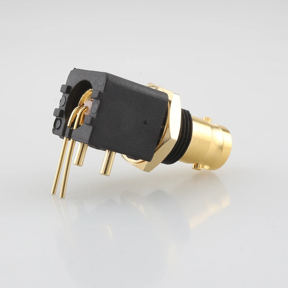 4PCS HI-END BNC Female Jack Right Angle PCB Panel Mount CCTV Soldering Connector LB255