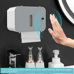 Induction Toilet Paper Holder Shelf Automatic Paper Out Wc Paper Rack Wall Mounted Touchless Toilet Paper Rack for Home Bathroom