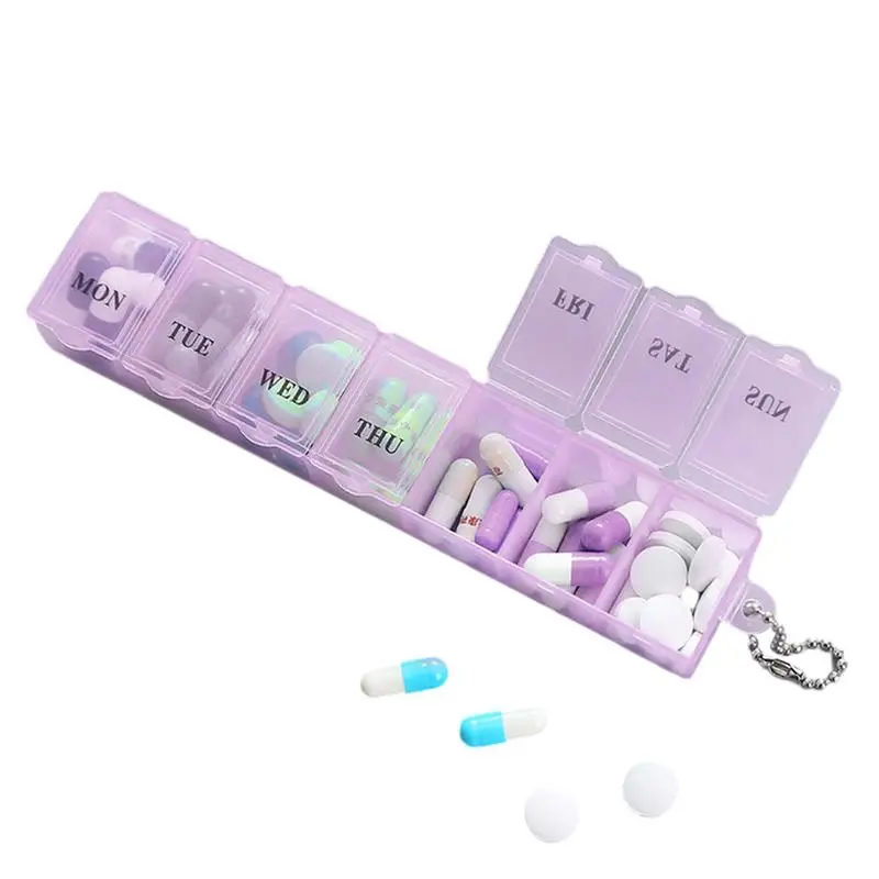 Clear 7 Day Pill Medicine Box Weekly Tablet Holder Storage Organizer Container Case Pill Box Splitters Pill Case Organizer