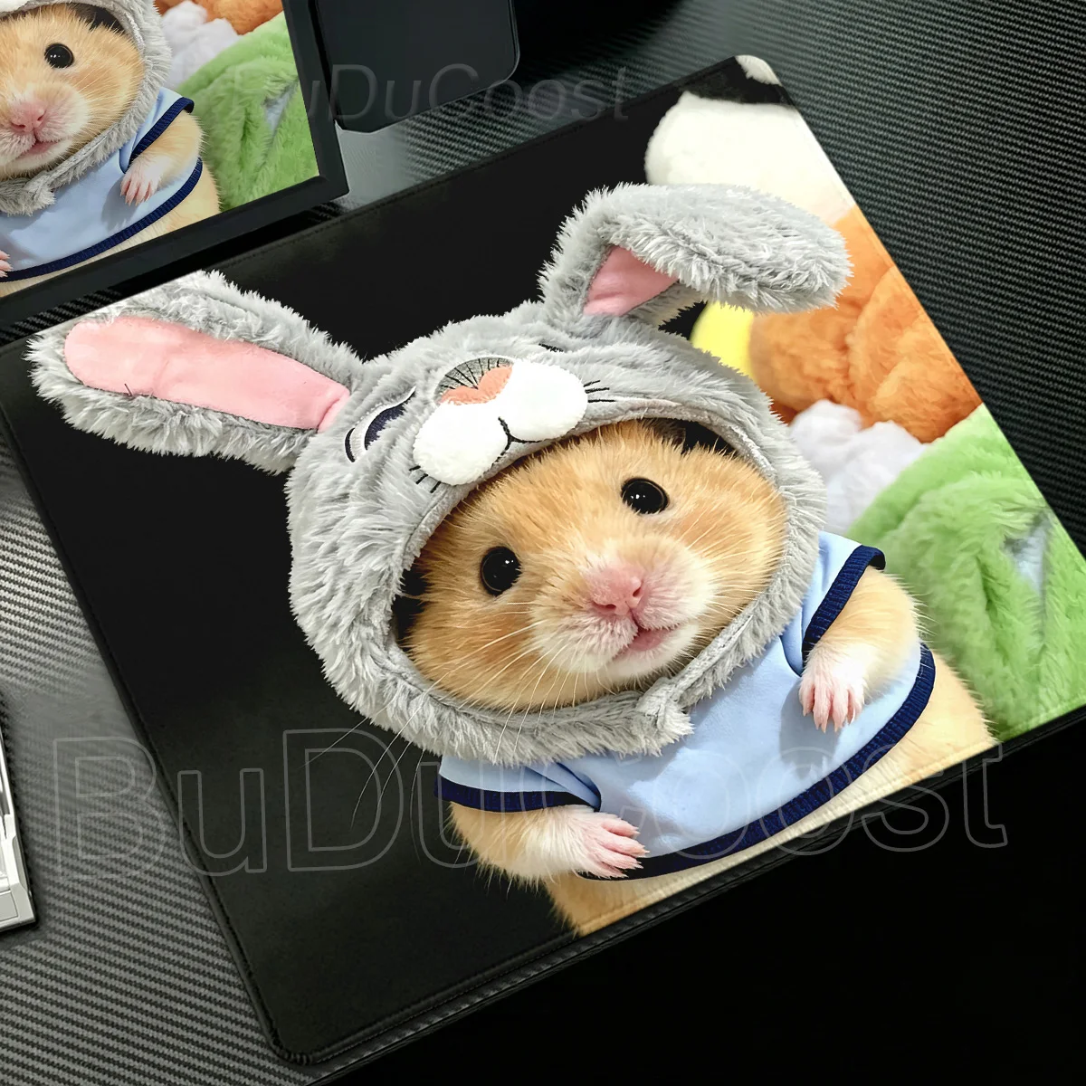 Cute Hamster Rabbit Hat Mouse Pad Small Gaming Laptop Mousepad Gamer Carpet Keyboard Mat Desk Protector Anime Cartoon Mause Pads