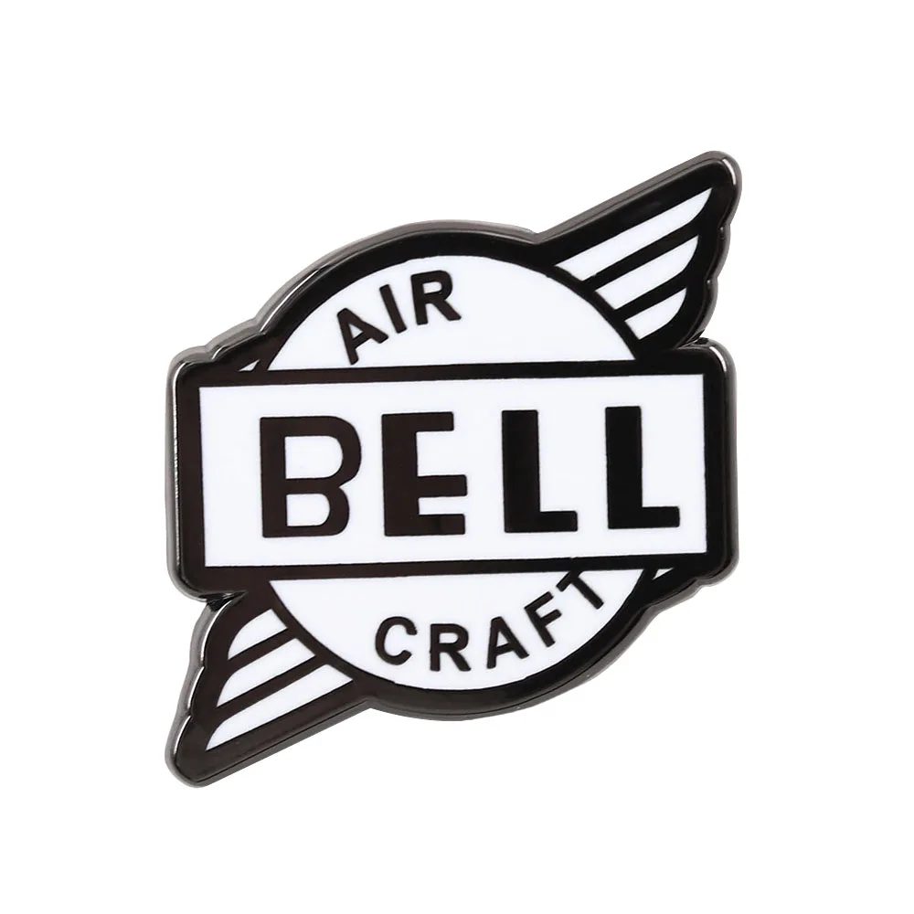 Vintage Bell Flugzeug Emaille-Pin Klassisches Luftfahrt-Logo Brosche Retro Militär Flugzeug Abzeichen Piloten Fluganzug Anstecknadel Historisch – Detail 1
