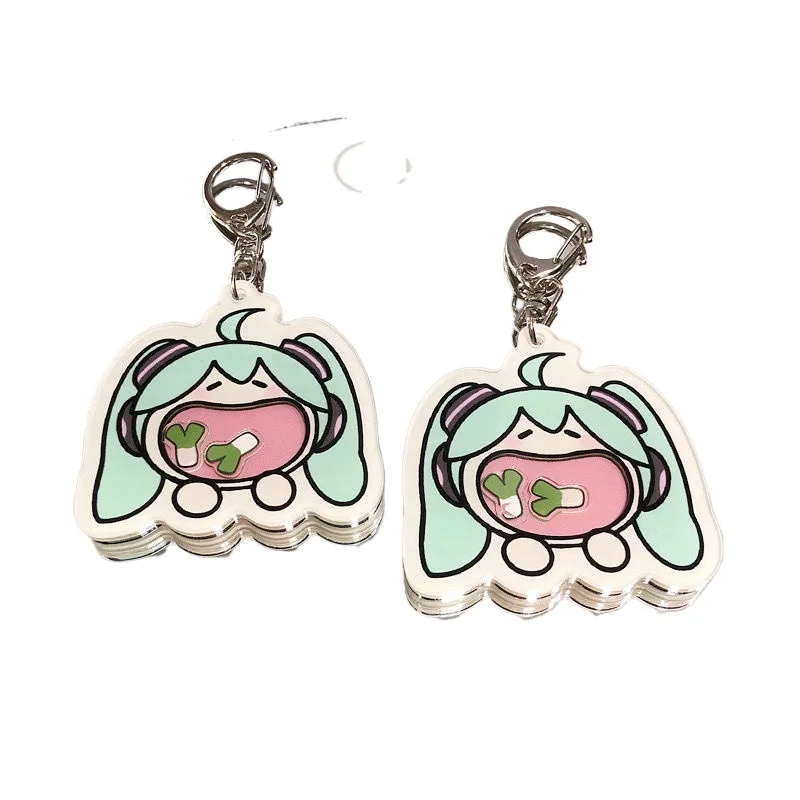 

New Cute cartoon anime characters around Hatsune Miku personality acrylic shaking pendant creative kawaii keychain holiday gift