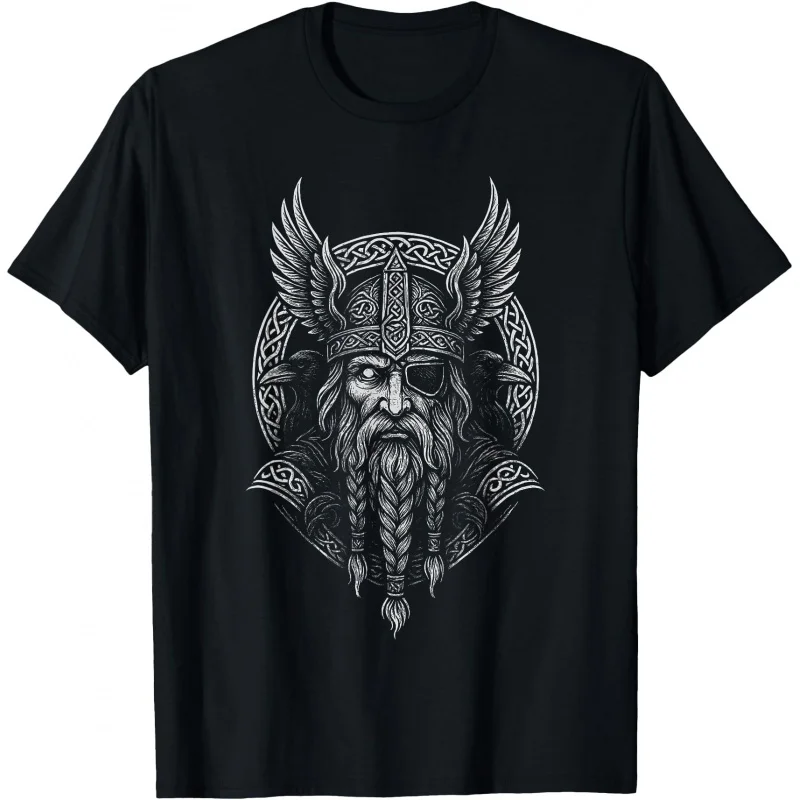 

Odin Viking Warrior Design with Elements Nordic Gift T-Shirt Celtic Runes Norse Myths Valhalla Graphic clothes All size tops