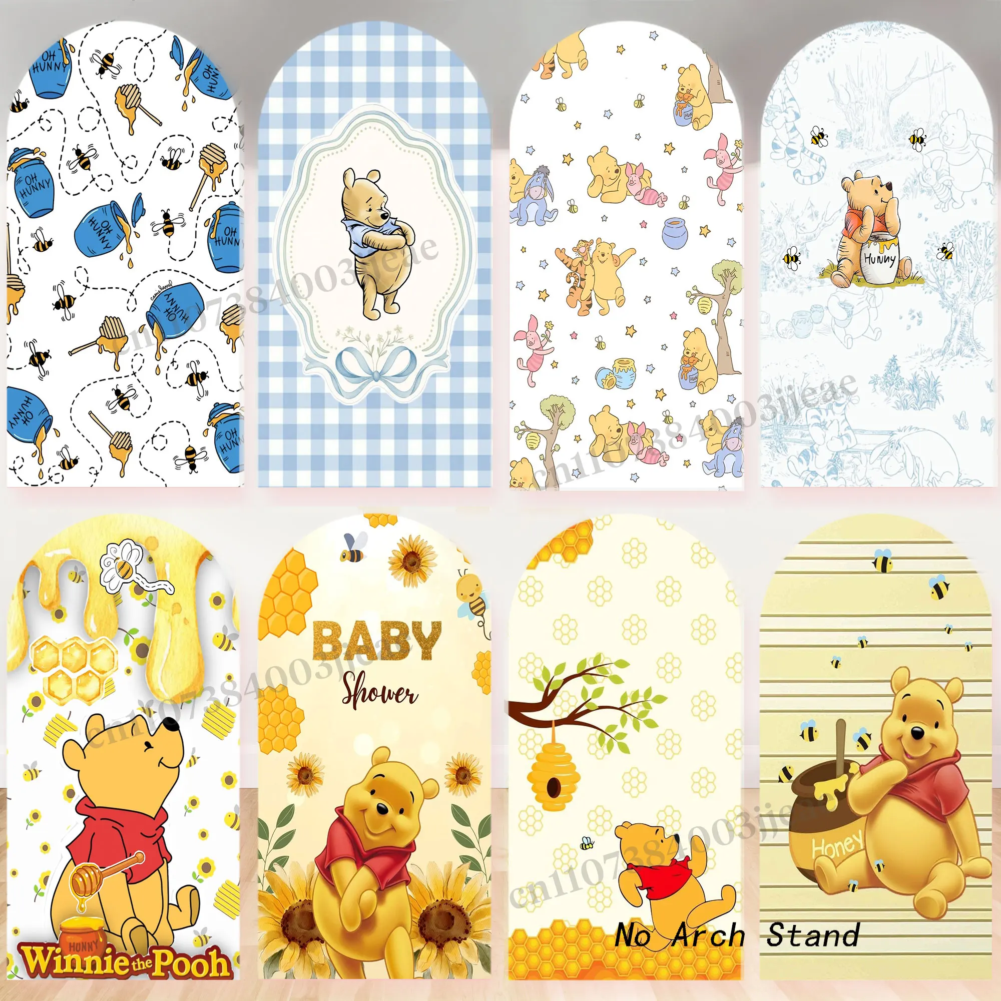 Arche photo Winnie l'ourson pour garçons et filles, toile de fond pour baby shower, fête d'anniversaire de bébé, accessoire de photographie, décoration