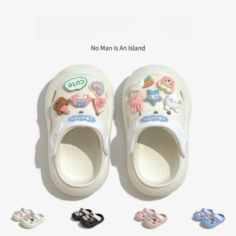 

Новые детские акриловые сандалии с цветочными узорами для девочек, летние садовые сандалии для малышей, младенцев, мальчиков, пляжная обувь