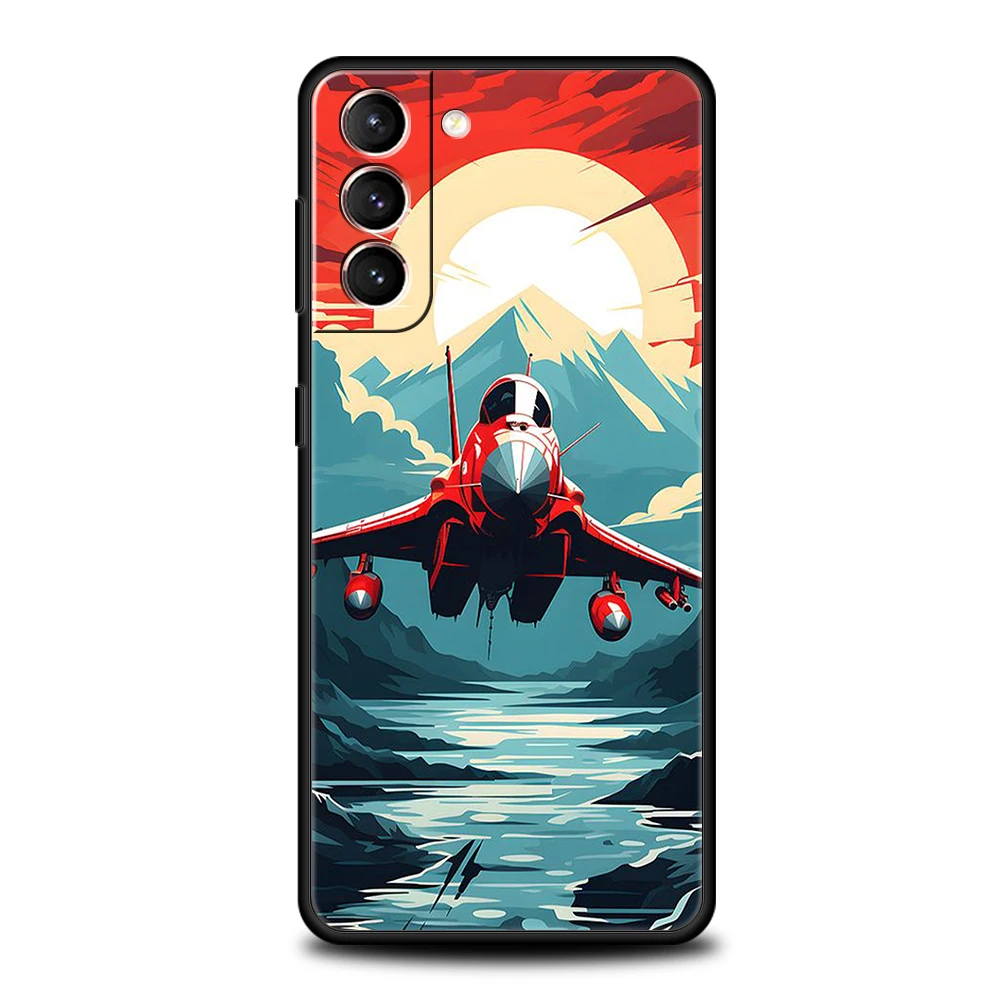 Coque en silicone antichoc Sky Jet Fighter, housse de téléphone, sacs pour Samsung Galaxy S24, S23, S22, S20, S21, FE Ultra, S10, S10E, S9, S8 Plus, 5G