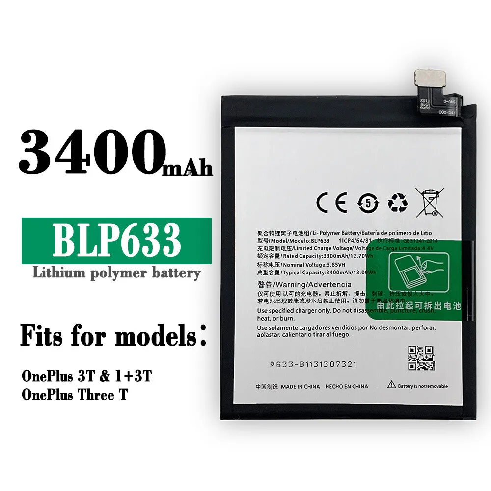 New Battery For OPPO BLP633 1+3T OnePlus 3T 1+ High Quality Replacement