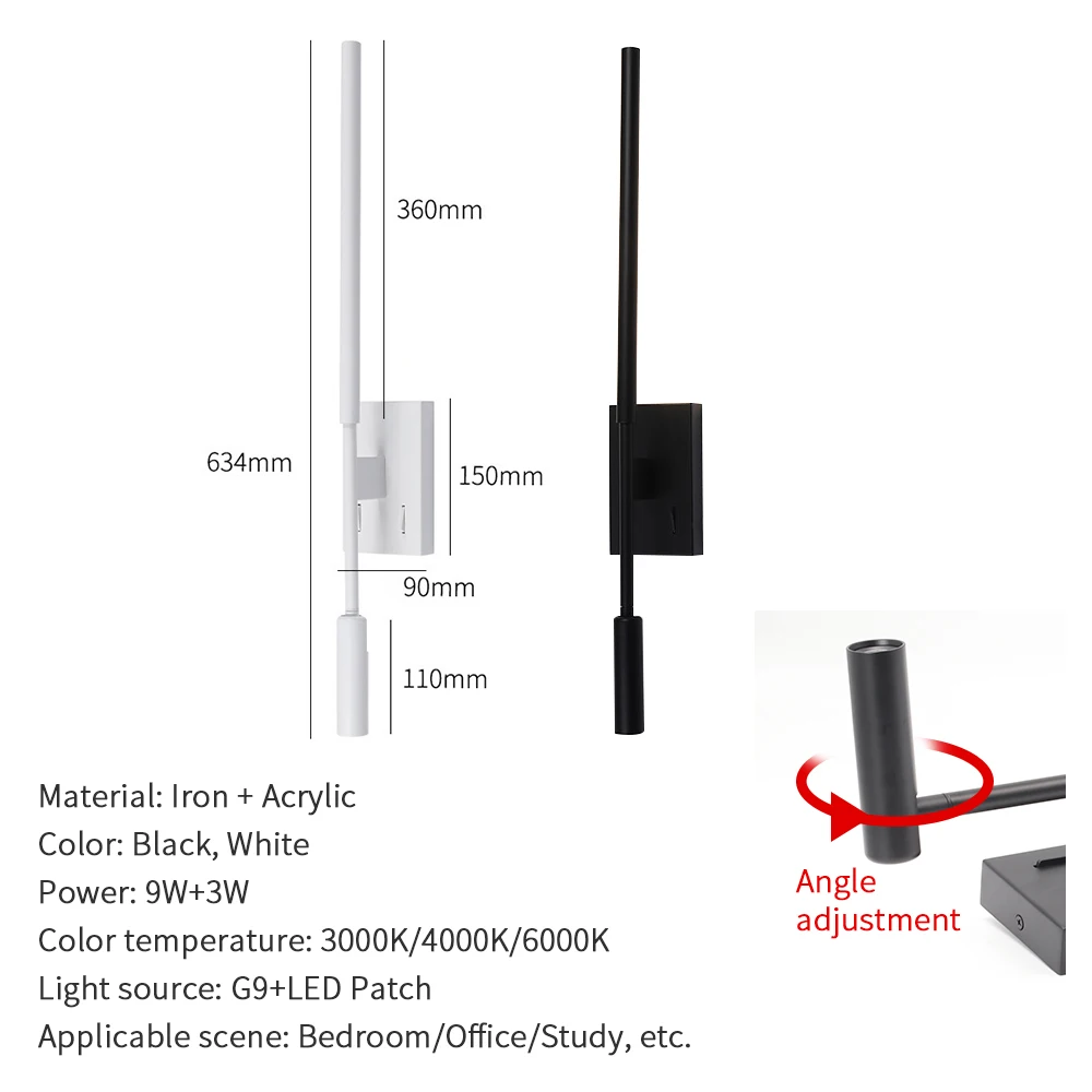 2in1 LED الجدار مصباح الحديثة نوم القراءة ضوء للمنزل نوم الدرج أريكة غرفة المعيشة خلفية الإضاءة ديكور مصباح