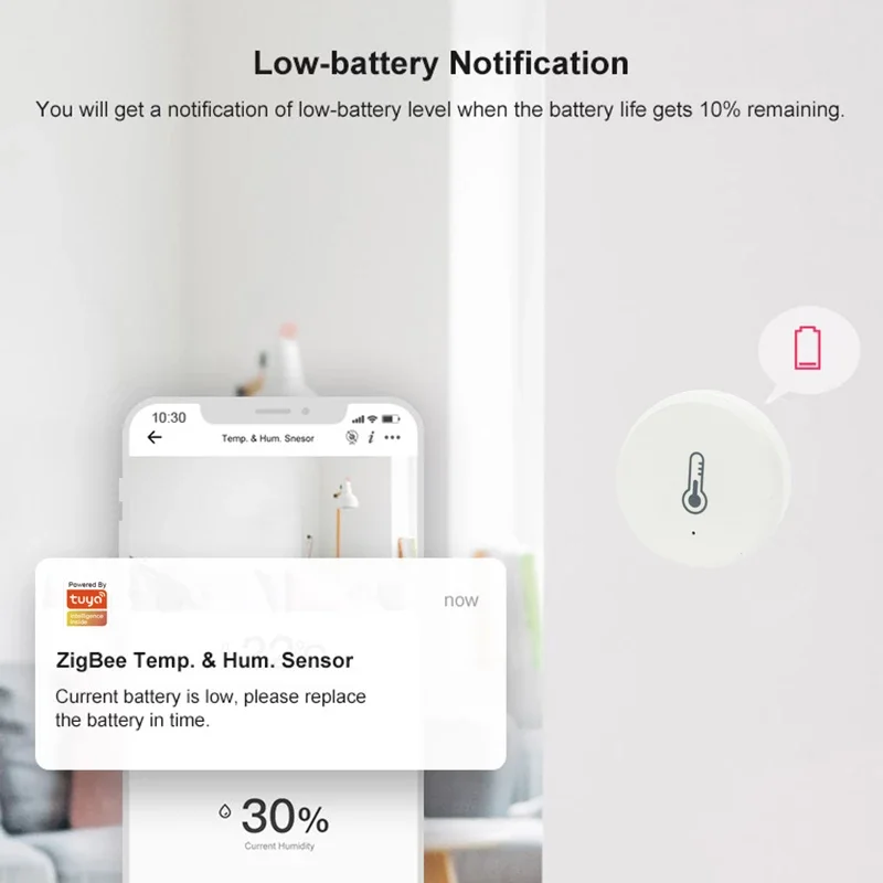 Tuya ZigBee Smart Temperature And Humidity Sensor Smart Life APP Monitor Control Works with Alexa Google Home Zigbee2mqtt