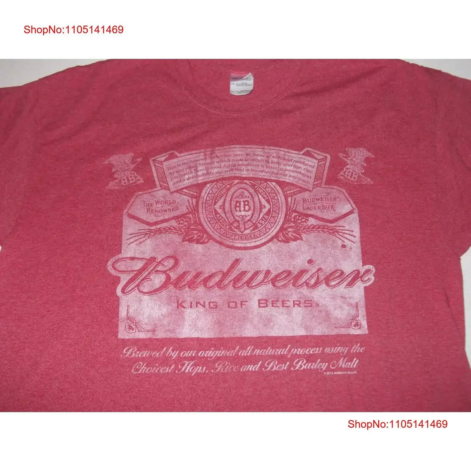 Camiseta de cerveza Anhueser Busch Budweiser talla XL buenas condiciones ver fotos vintage lavado Casual moda gráfica