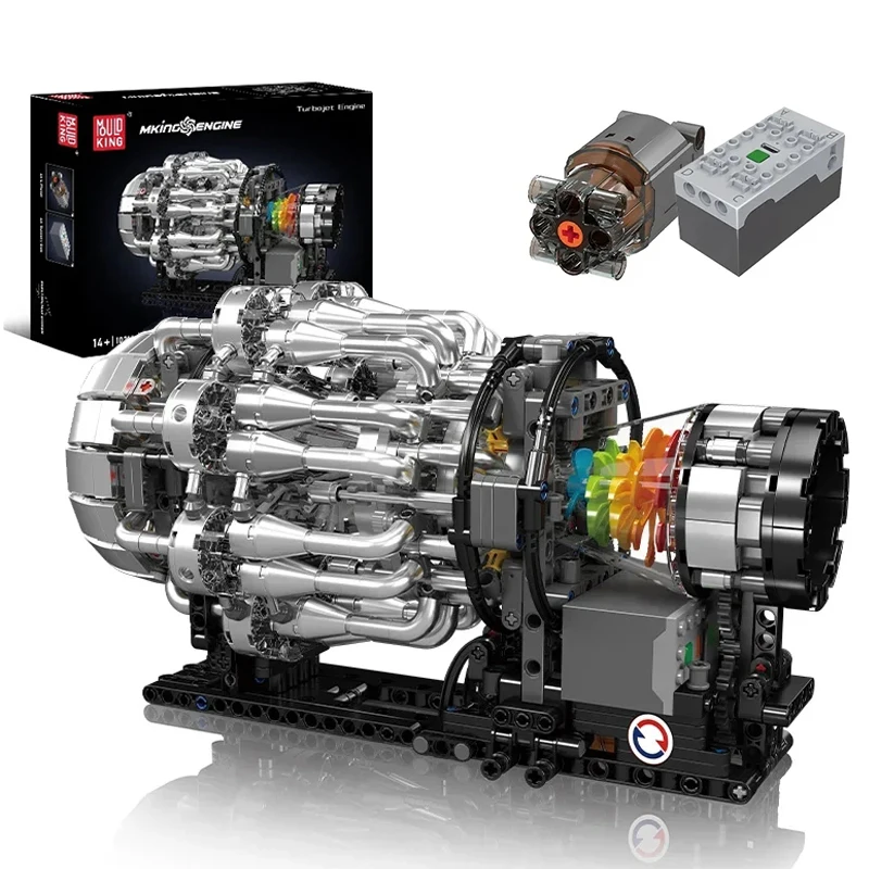 

1214PCS Technical Mould King 10216 Turbojet Engine Motorized Simulation Car Drive Building Blocks Set Toys Adults Kids Gifts