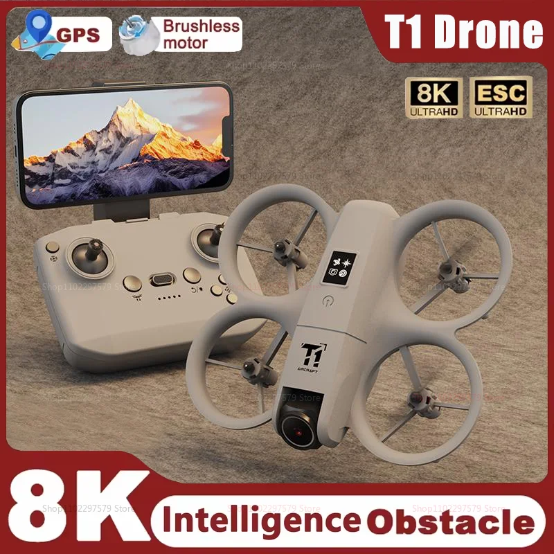 Nuevo Dron profesional T1 8K HD cámara gran angular WiFi FPV altura sujetar plegable RC Drone Quadrotor helicóptero juguete regalos de vacaciones