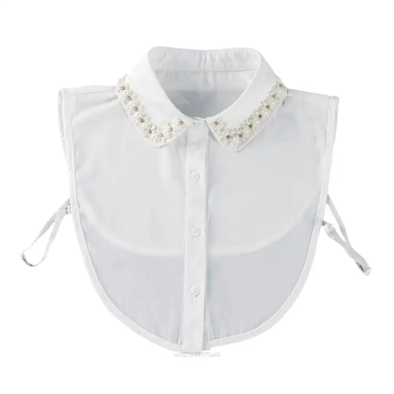 X5XA Detachable False Collar Girls Diamante Accessory Half Shirt Shawl for Dress