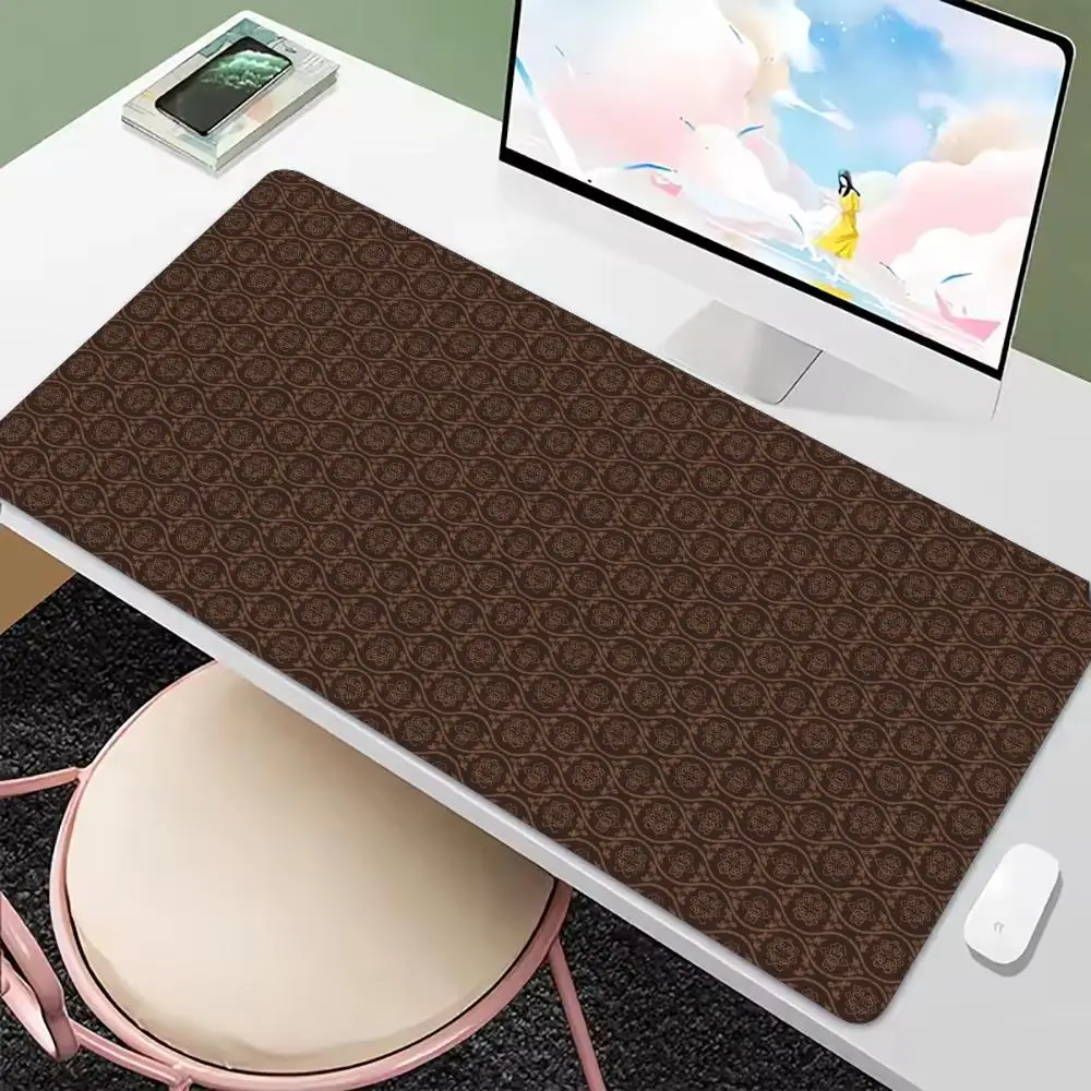 Cork Texture Natural Wood Grain Large Mouse Pad Non-Slip Rubber With Stitched Edges For Gaming Setup And Desktop Decoration