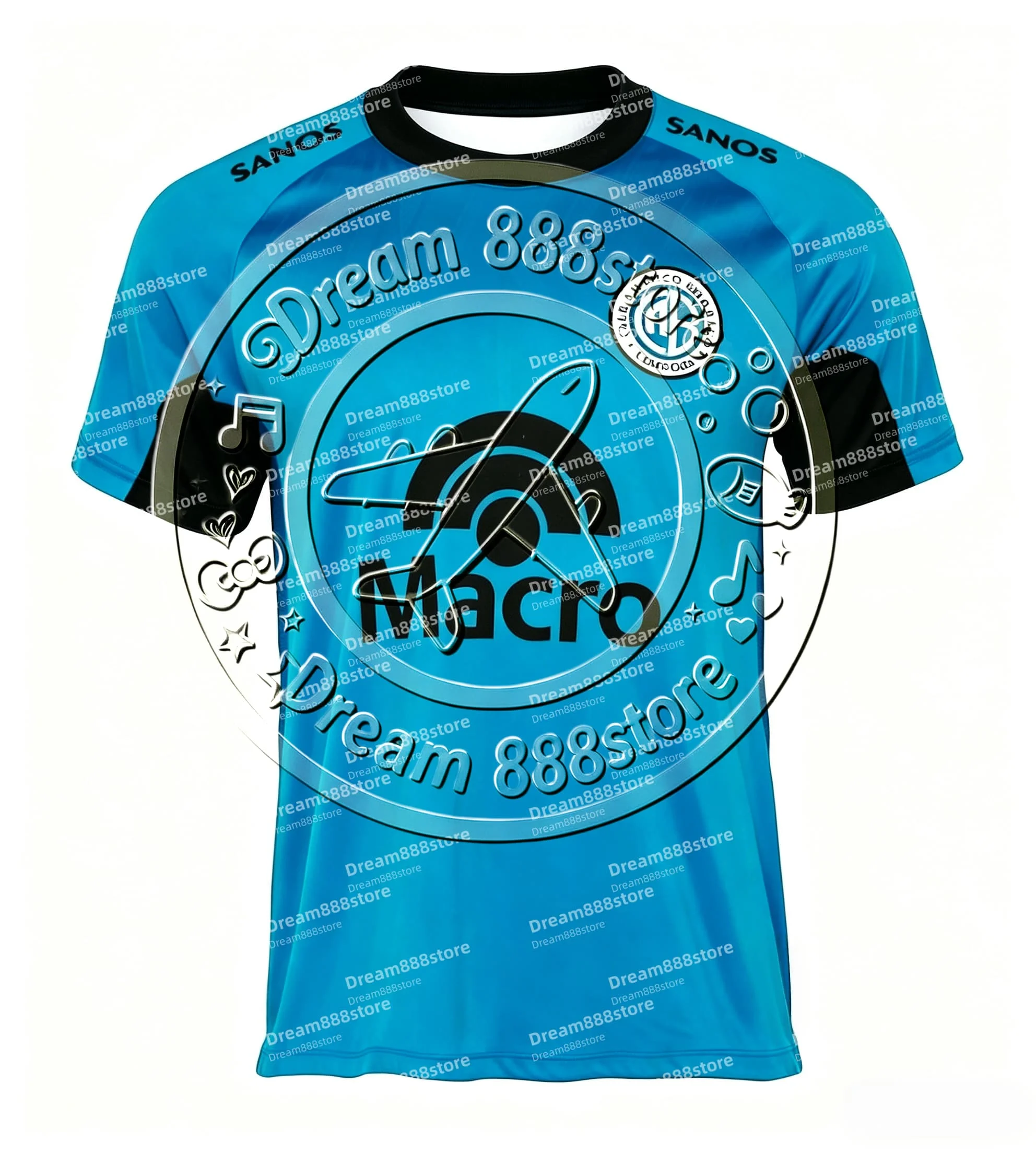 CA Belgrano 2026 Auswärtstrikot für Herren, leuchtend blau-schwarz, kurzärmelig, schnelltrocknend, aus Mesh-Material, Fußballtrikot für Fans, Sport-Trainings-T-Shirt. – Detail 4