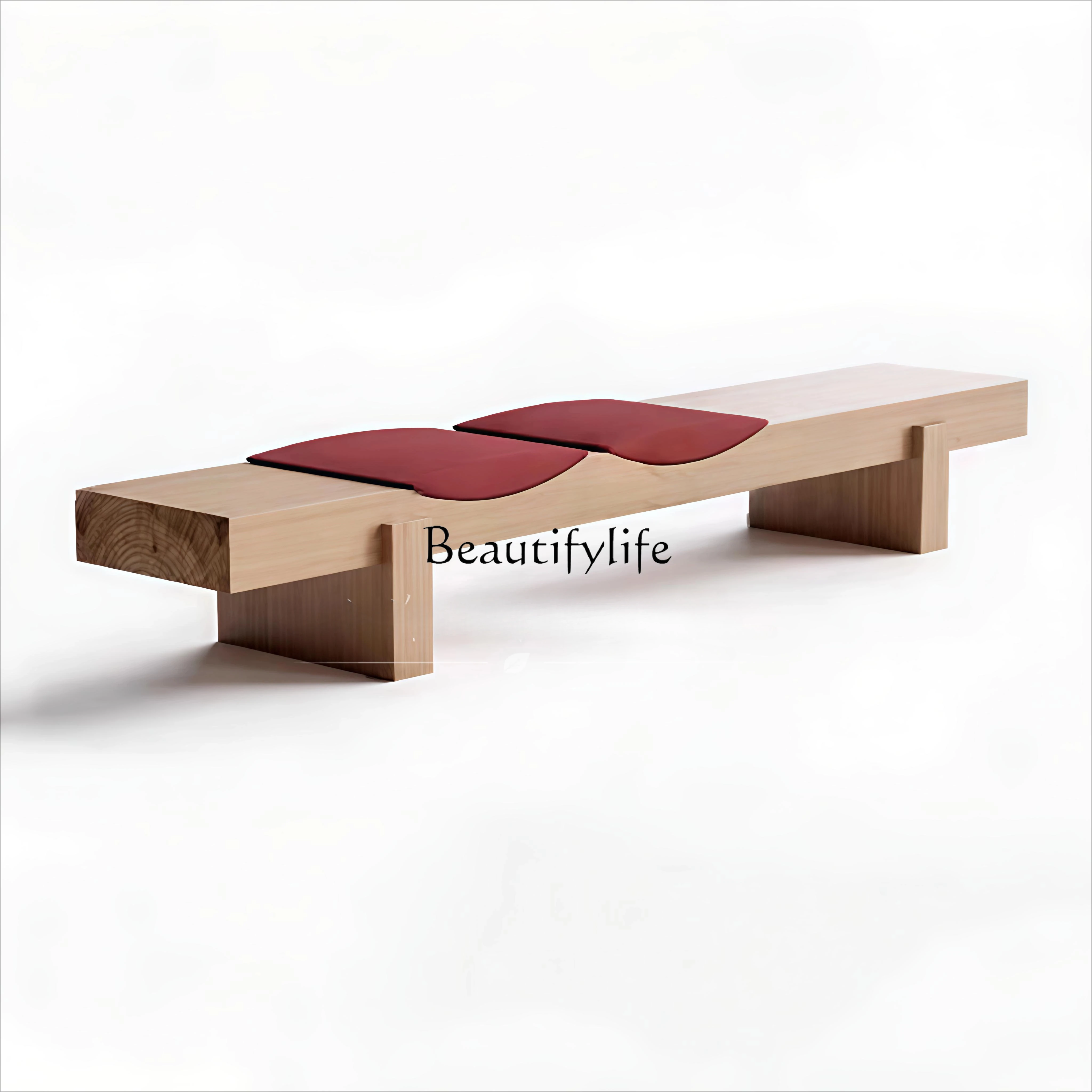 Italian minimalist solid wood living room art bench bed end sofa stool