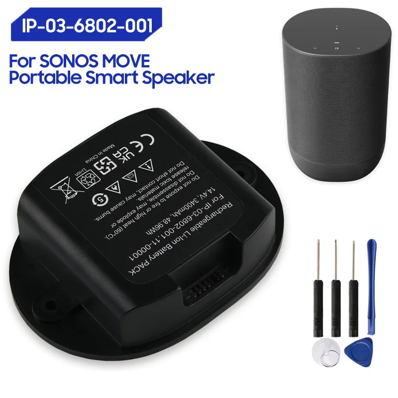 

Battery For SONOS MOVE Bluetooth Speaker IP-03-6802-001 IP-03-9291-001 PAN-03-682-001 3400mAh