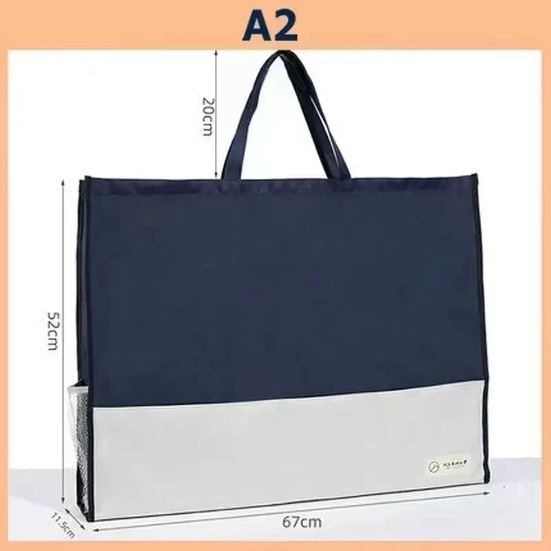 Bolsa organizadora portátil de documentos para mulheres, arquivo A2 grande A3, bolsa com zíper, pasta A3, sacos de armazenamento, moda simples