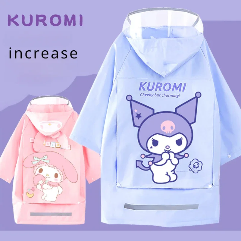 Sanrio Hello Kitty Raincoat dos desenhos animados para crianças, poncho estudantil, impermeável ao ar livre, presente periférico do anime, Kawaii, minha melodia, fofo