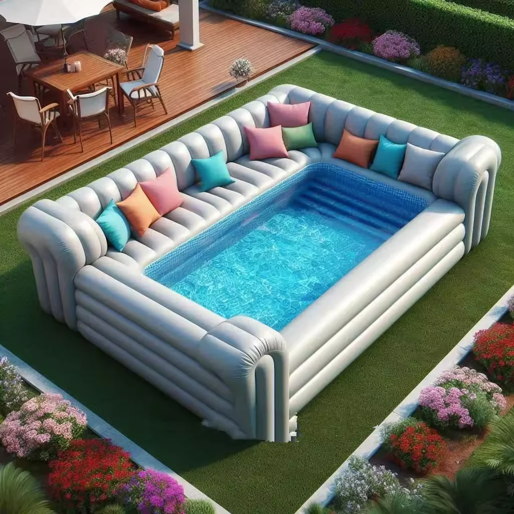 Inflatable Combination Sofa Pool Swimming Pool Sofa Shape Outdoor Leisure Inflatable Pool