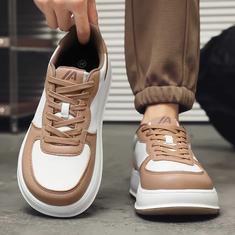 

Fashion Leather Men Minimalist Barefoot Shoes Comfort Zero Soles Wide Toe Platform Walking Shoes Outdoor Casual Running Shoes