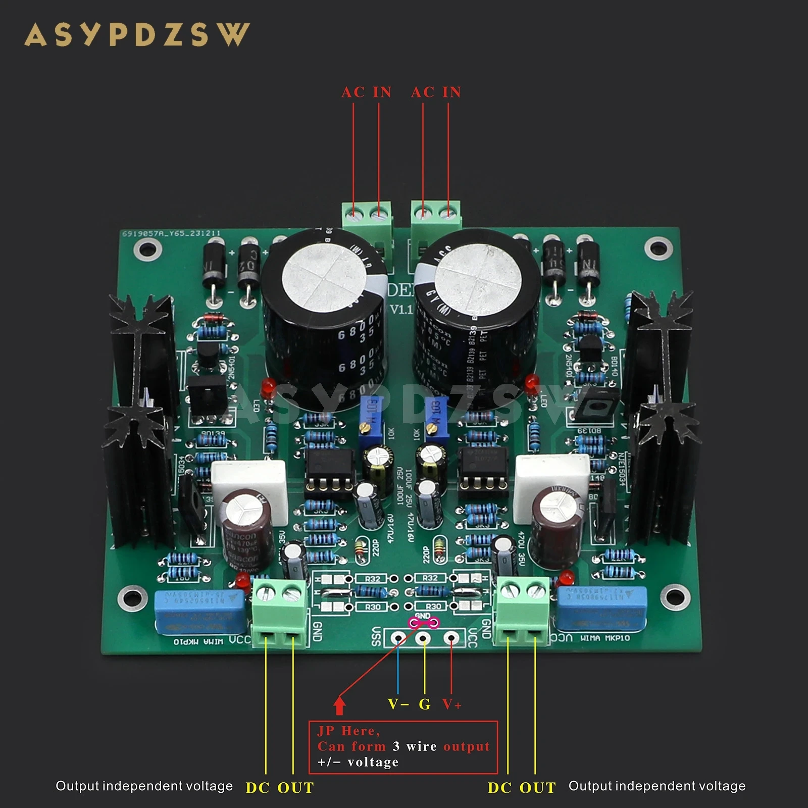 STUDER 900 2 Way Linear power supply DIY Kit/Finished board For preamplifier/DAC DC 5-24V Optional