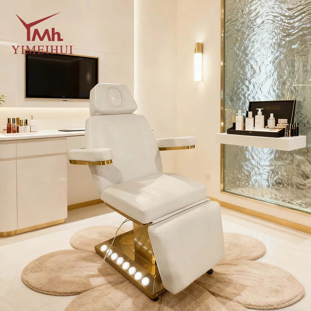 

Electric Spa Facial Bed 3 Motors Esthetician Stretcher Bed Beauty Salon One-Touch Pause Control Massage Table Bed