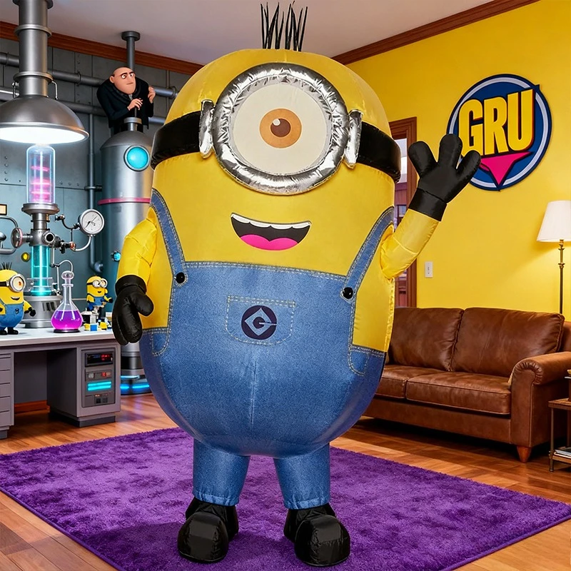 

Despicable Me Inflatable Minion Costume Luxury Minion Full Body Cosplay Outfit for Christmas Party Carnival Fancy Dress costume