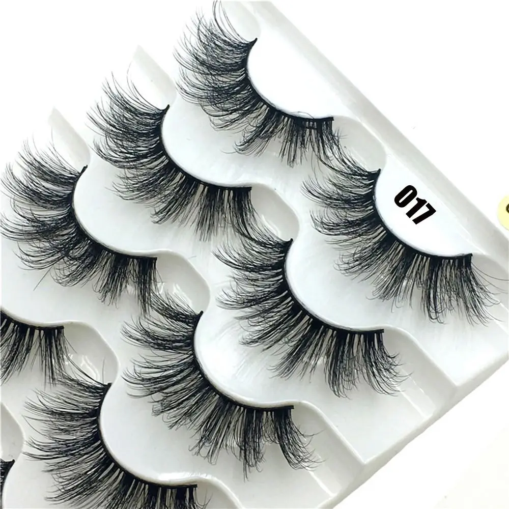 5 Pairs Eye Makeup Tools Fluffy Multilayers  Natural Long False Eyelashes 6D Faux Mink Hair Crisscross Eye Lash Extension