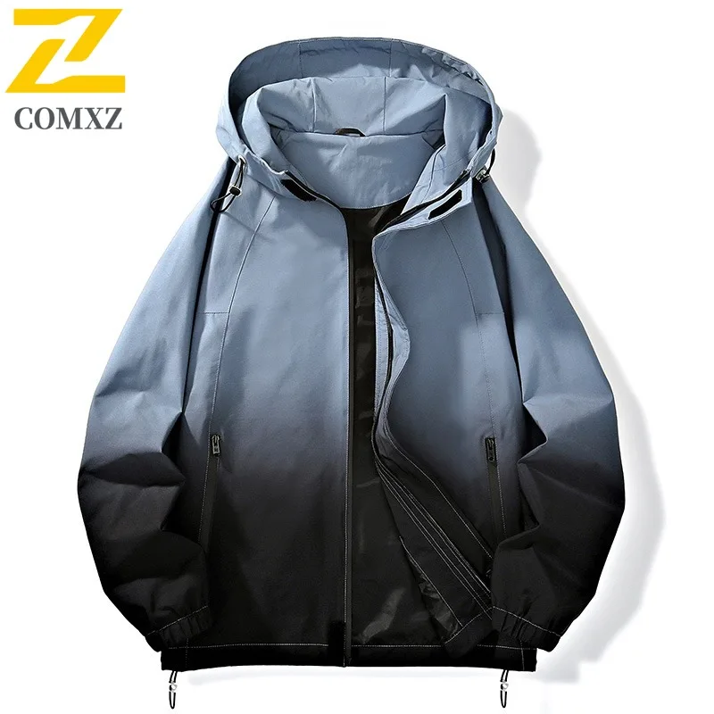 

COMXZ Casual Hooded Men Jacket Outdoor Climbing Wind Resistant Jackets 2025 Cozy Stylish Journey Autumn New Windbreaker