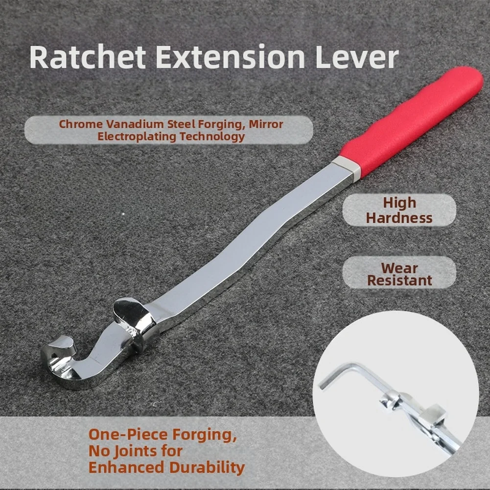 

1pcs Wrench Effortless Extension Wrench With Lever Box Wrench Convertible Tool Extended Length Non-slip Handle Red 39x4x3cm