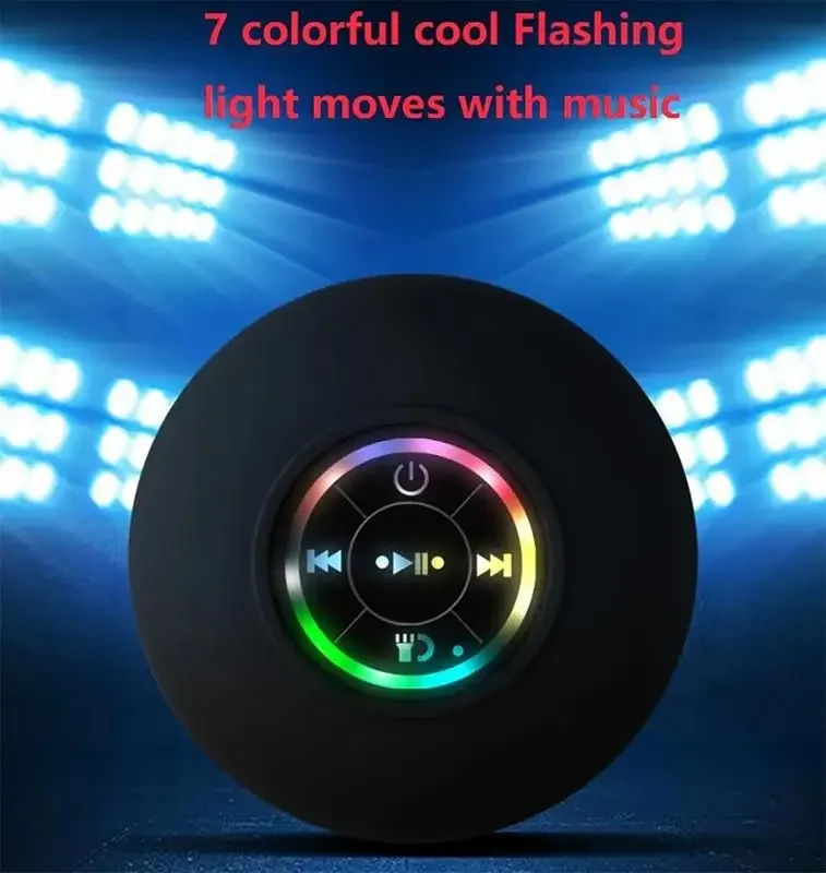 Ultimate Pool Party Speaker – IPX6 Waterproof + Glowing LED Light Show, Hands-Free Calling & USB (Perfect for Shower/Camping!)