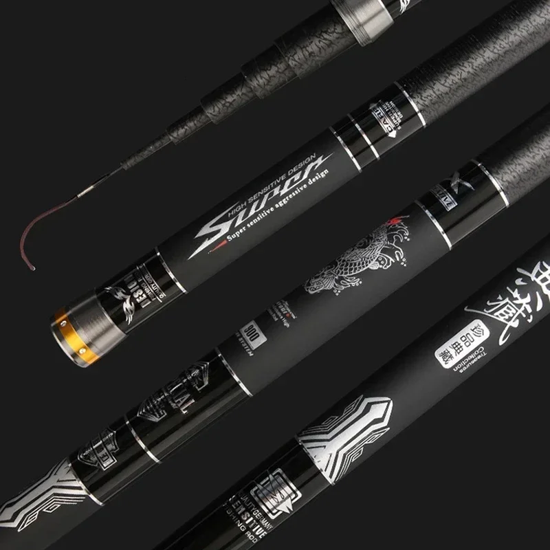 8M 9M 10M 11M 12M 13M High Quality Carbon Fishing Rod Telescopic Superhard Pole Ultralight Long Section Pole Fishing Rod 2022New