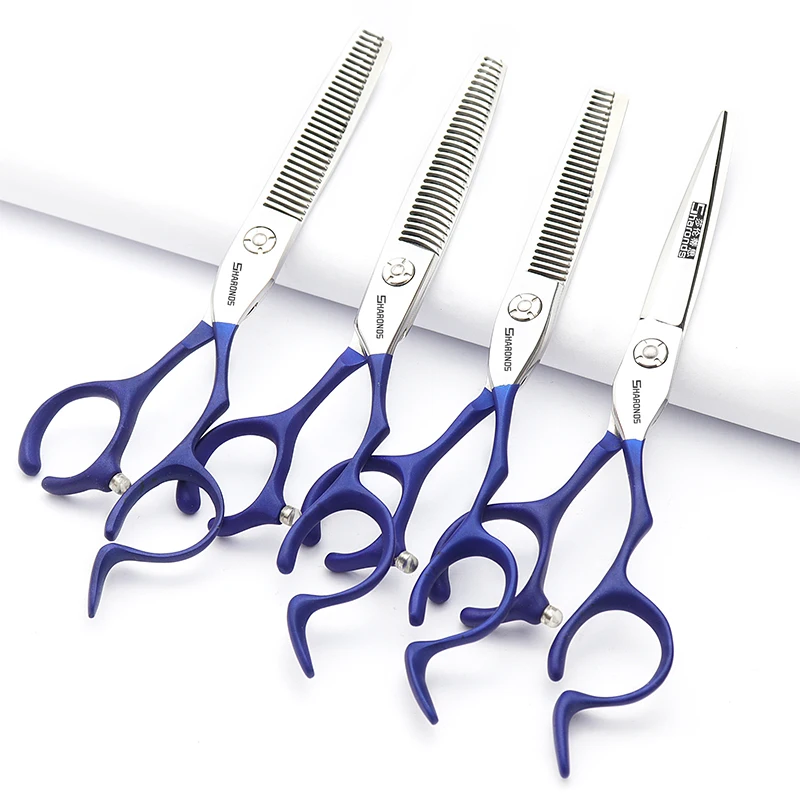 

6 inch and a half purple hair clippers, professional thinning, flat tooth cutting, bangs cutting tool, self hair cutting set.