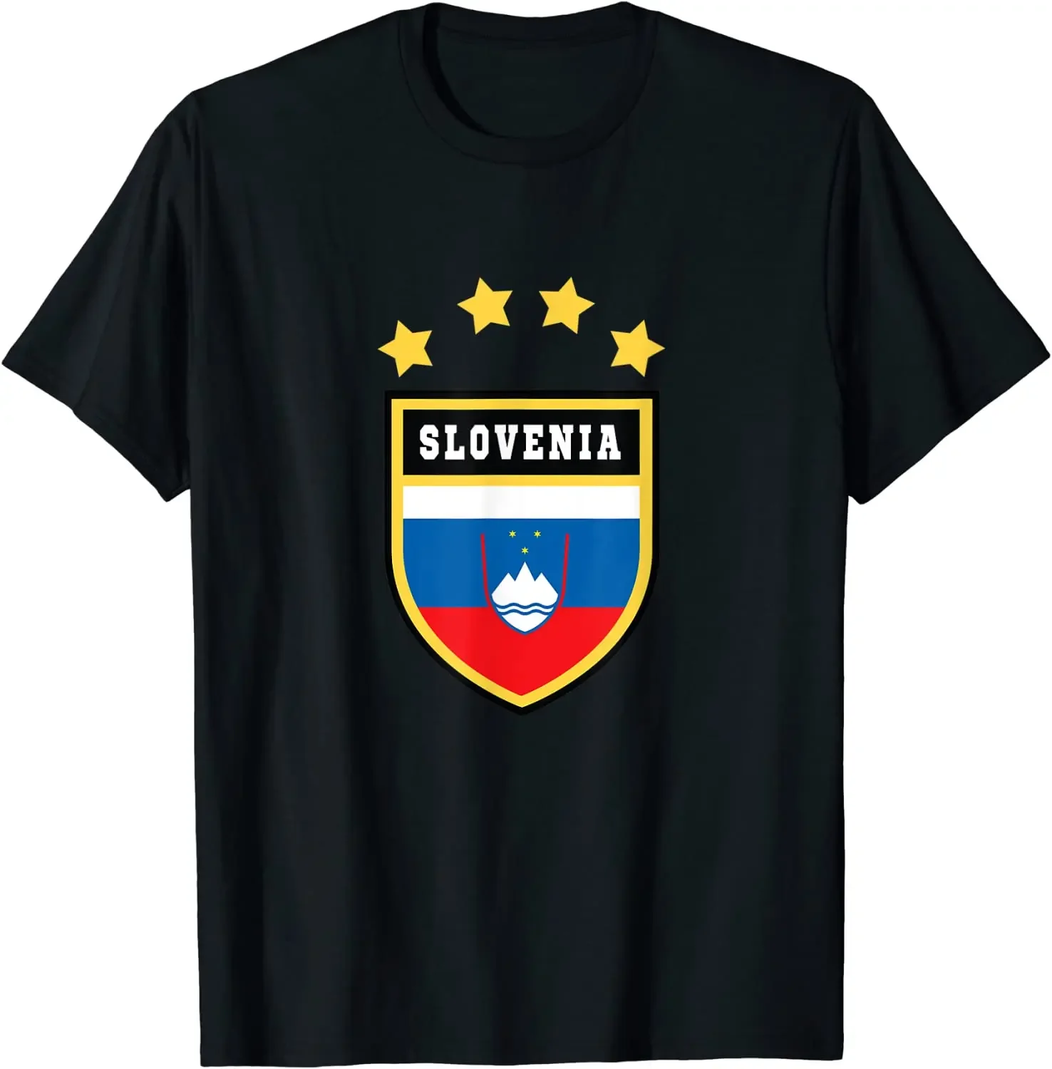 

Slovenia Coat of Arms and Flag Souvenir Men T-Shirt Short Sleeve Casual Cotton O-Neck Summer Shirts