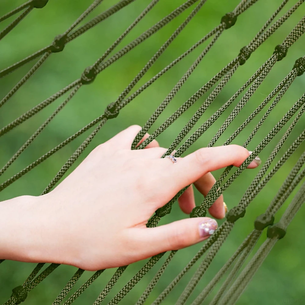 Hamaca de malla ultraligera portátil, 9 hebras, cuerda de nailon verde, columpio colgante para jardín, cama para dormir, Camping al aire libre, Hamak, siesta, cama, Parque