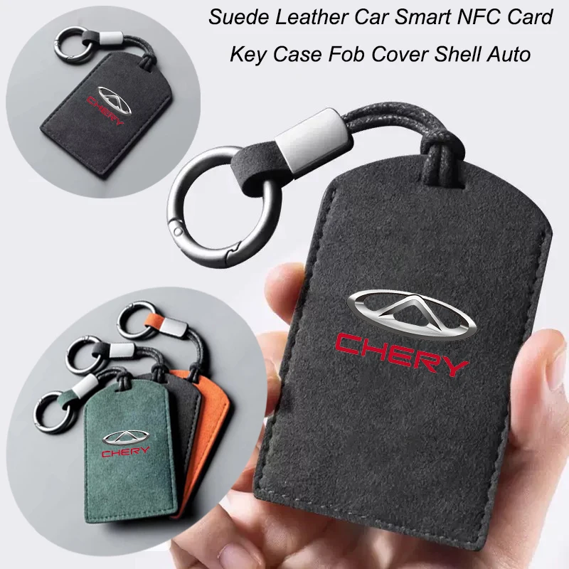 

Suede Leather Car NFC Card Key Cover Fob Case Protector Holder Shell Auto Keychain For Chery Tiggo 2 3 4 5 6 7 Pro 8 Jeocoo Car