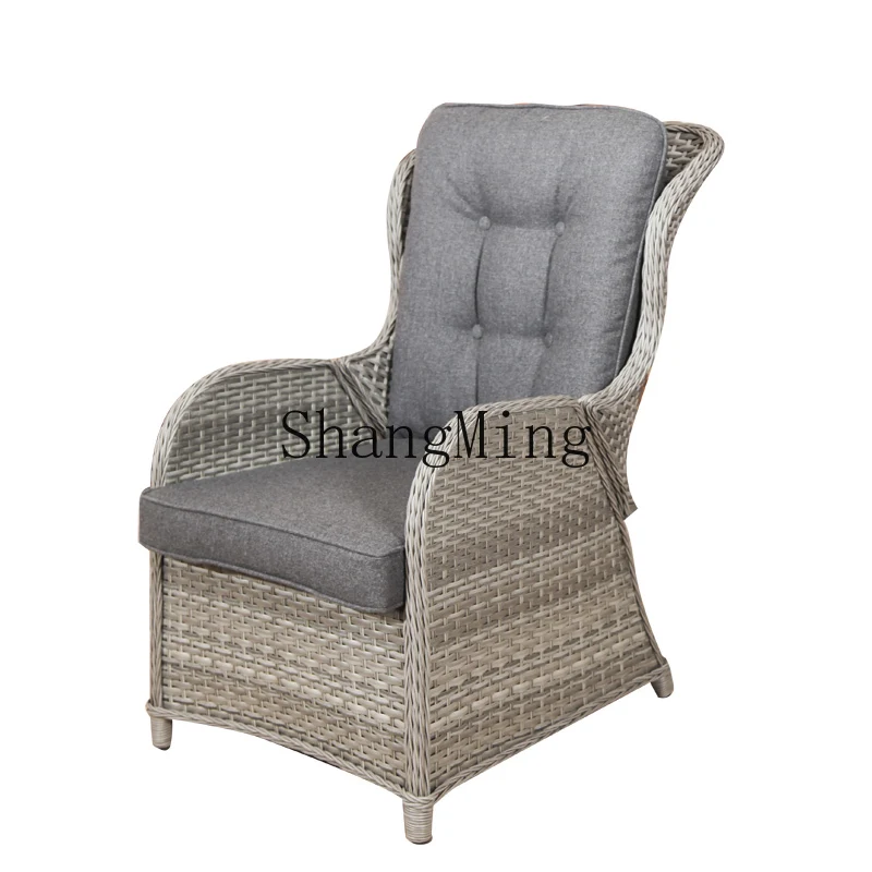 CL Sofá reclinable para exteriores, juego de tres piezas, mesa de centro pequeña, reposapiés, combinación de silla para la siesta en el sol