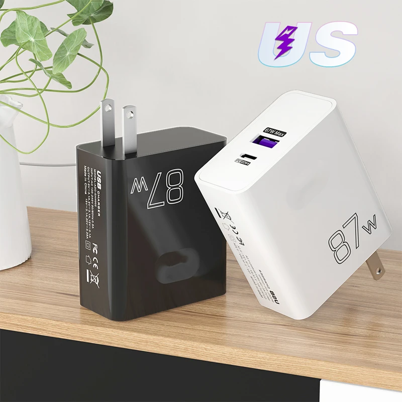 Xiaomi 87W USB شاحن فائق السرعة محول الطاقة QC 3.0 مع الاتحاد الأوروبي العالمي الولايات المتحدة المملكة المتحدة التوصيل آيفون سامسونج هواوي الكمبيوتر المحمول الهاتف اللوحي