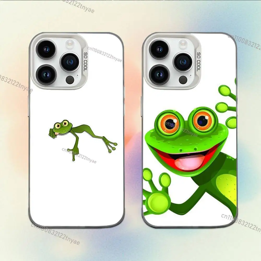 

Cute Funny Frog Phone Case For iPhone 17,16,15,14,13,12,11,Mini,Pro,E,MAX White Candy Matte Shockproof Cover