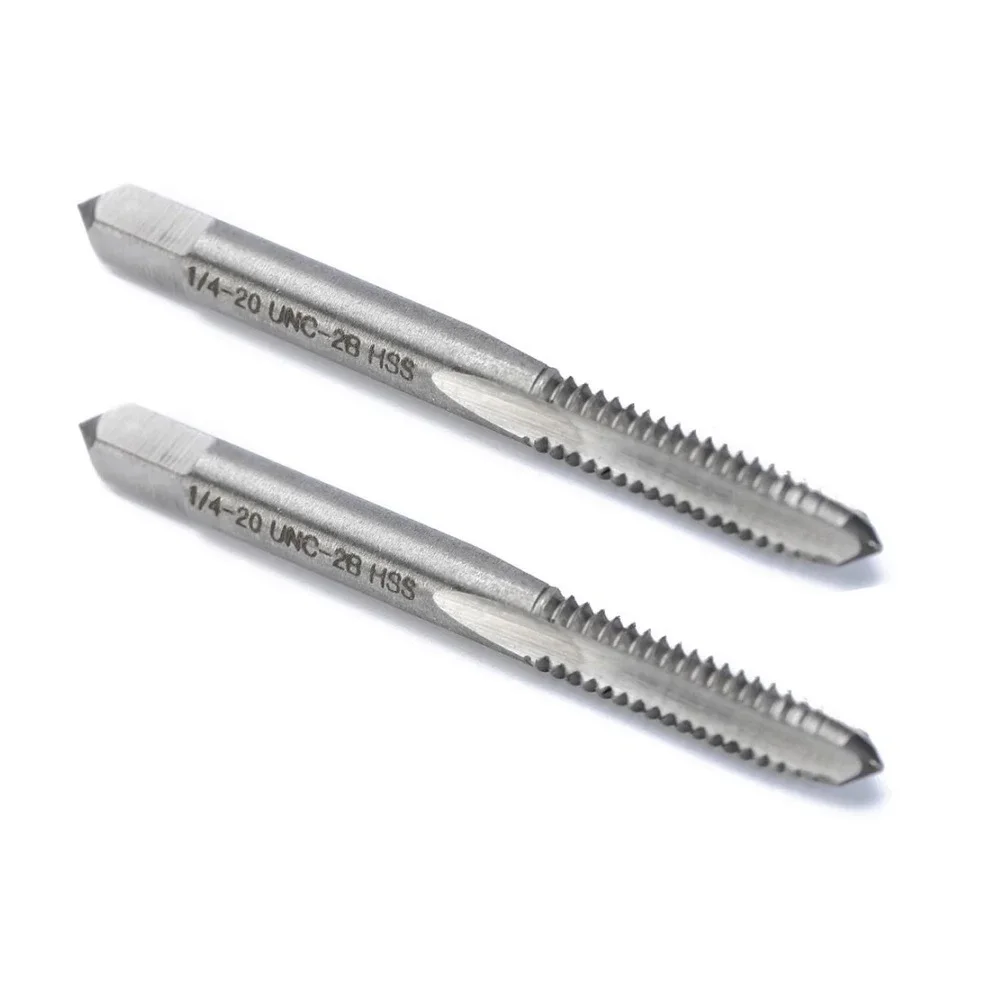 

2 Pcs Screw Tap 1/4-20 UNC-2B Right Hand Taps HSS Straight Flute Thread Drill Screw Tap Professional Hand Tools Accessories