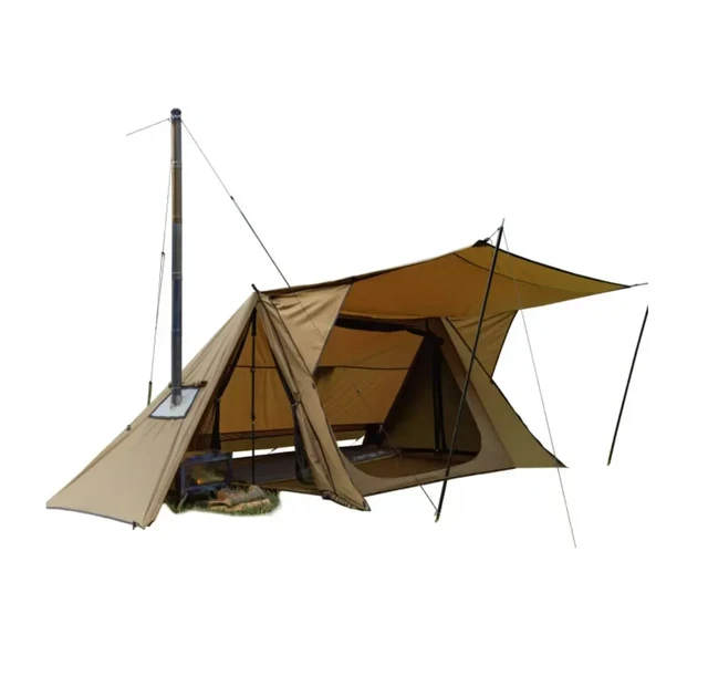 Hot Sale Four Season Outdoor Camping Hot Tent with Stove Picnic AliExpress 18